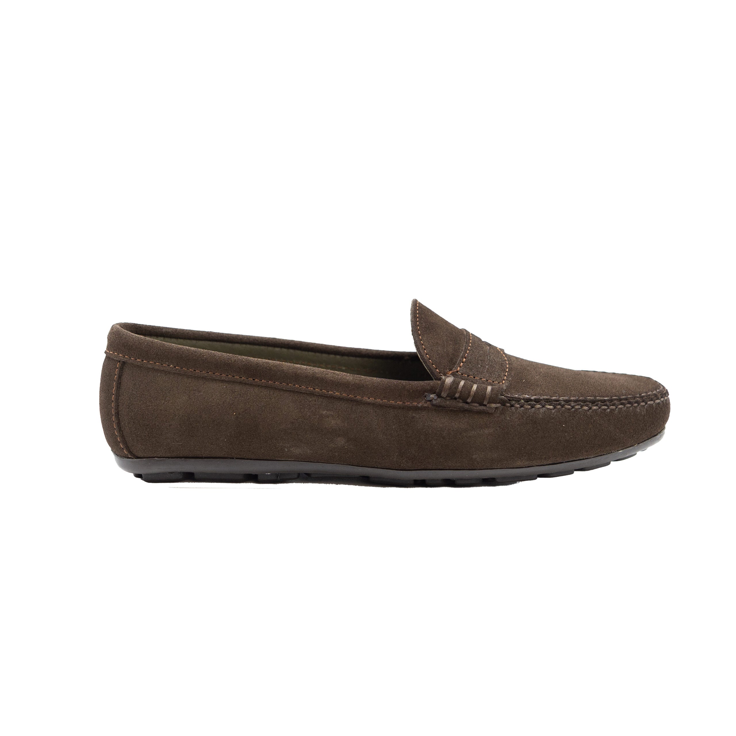 ZAPATO MOCASIN ANTE CHOCOLATE