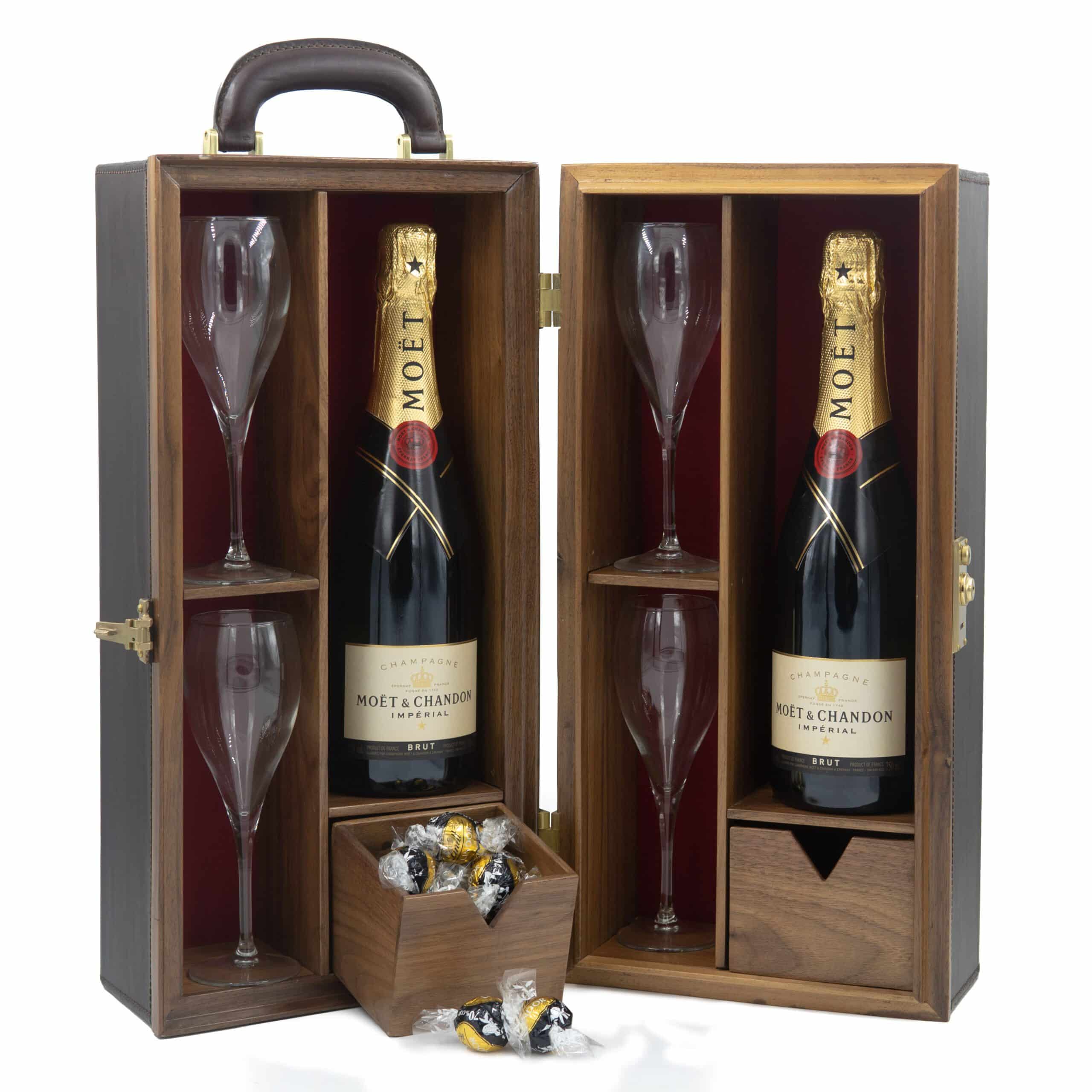 ESTUCHE CHAMPÁN NOGAL