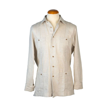 CAMISA GUAYABERA UNISEX CREMA