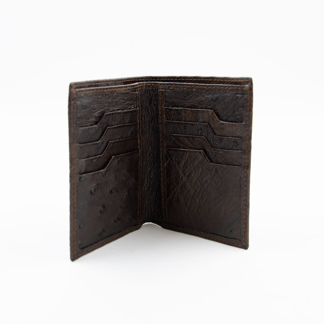 OSTRICH LEATHER WALLET CHOCOLATE P.