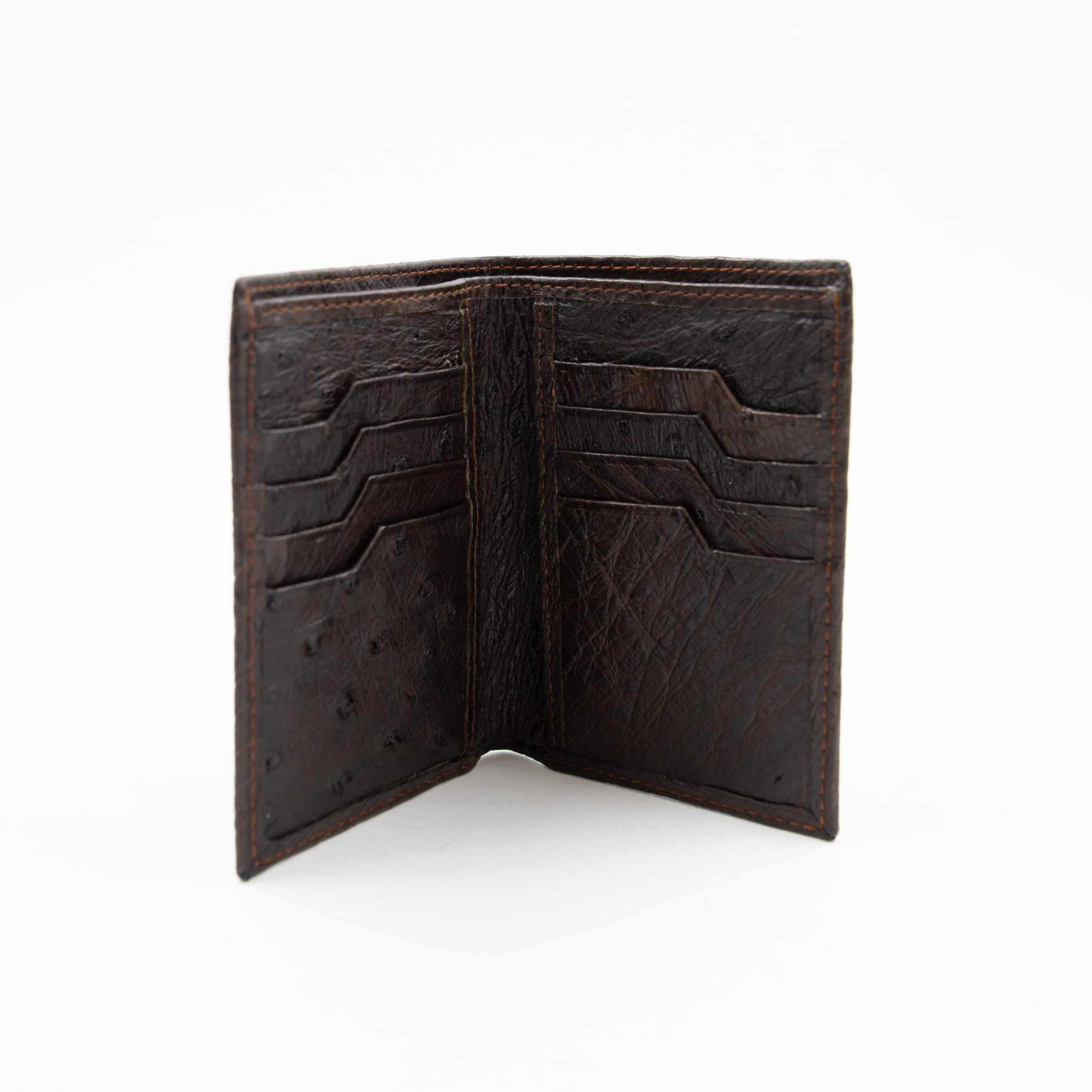 OSTRICH LEATHER WALLET CHOCOLATE P.