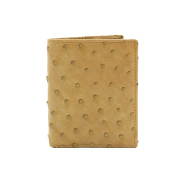 BILLETERO PIEL AVESTRUZ CREMA P.