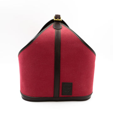 BURGUNDY CANVAS BUCKET BAG