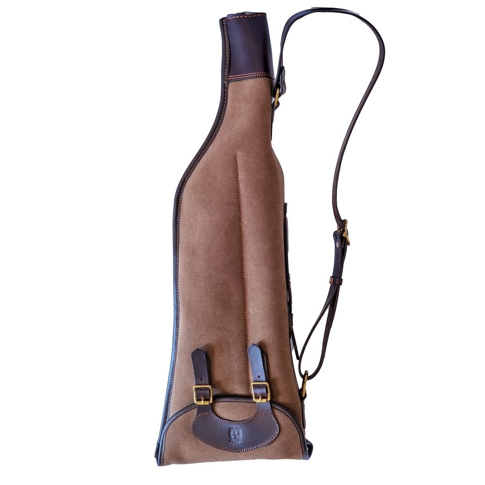 Funda de escopeta jamonera en piel y loneta